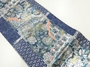 唐花模様織出し袋帯